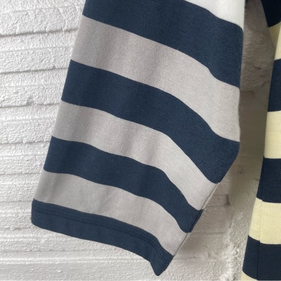 Christopher & Banks NWT Striped Crew T-Shirt 3/4 Sleeves Navy W/ Ombre Yellow M - Picture 3 of 14